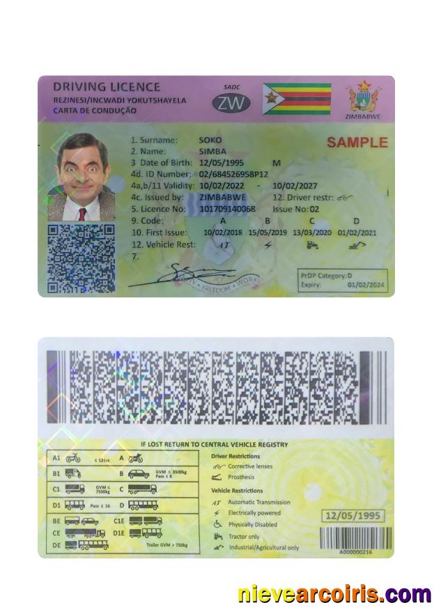 Zimbabwe driving license